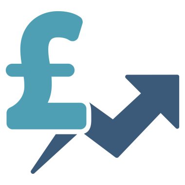 Lirası fiyat büyüme düz vektör simgesi simgesi