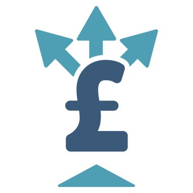 Split Pound ödeme düz vektör simgesi simgesi