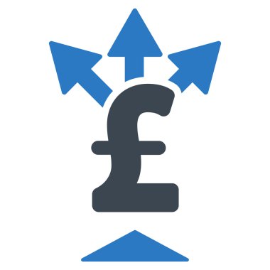 Split Pound ödeme düz vektör simgesi simgesi