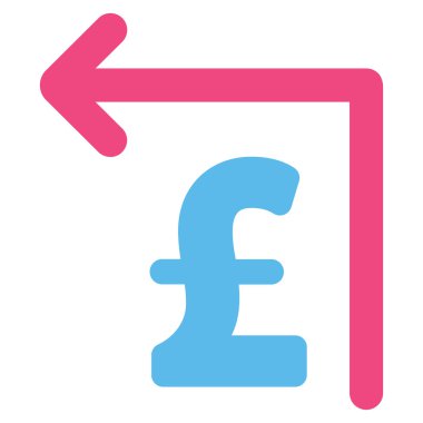 Lirası Moneyback düz vektör simgesi simgesi