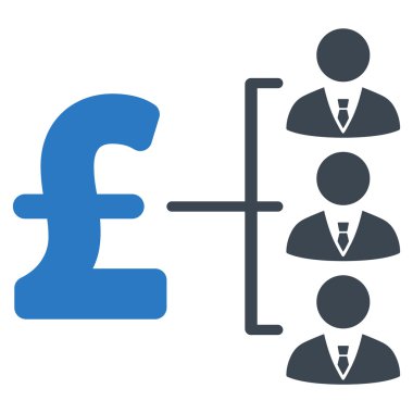 Personel Pound ödeme düz vektör simgesi simgesi