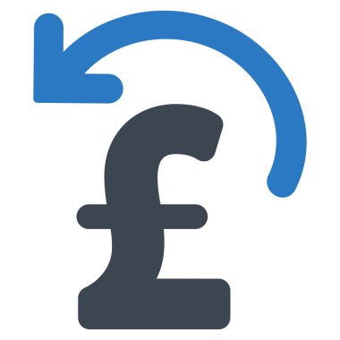 Pound ödeme düz vektör simgesi simgesi geri al
