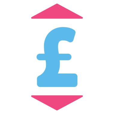 Pound yukarı aşağı düz vektör simgesi simgesi