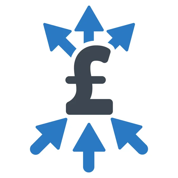 Pound Payment Broker Flat Vector Icon Symbol — Stock vektor