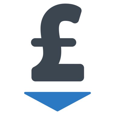 Lirası aşağı düz vektör simgesi simgesi