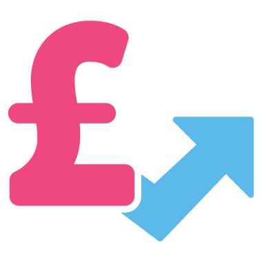 Lirası büyüme düz vektör simgesi simgesi