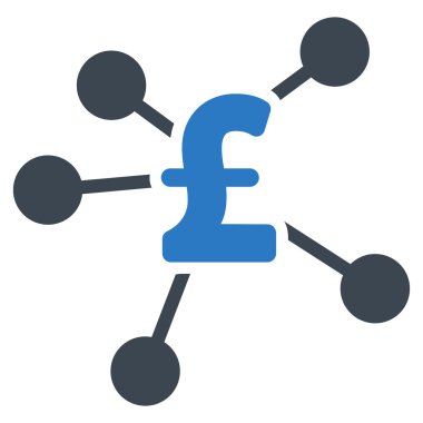 Lirası dağıtım düz vektör simgesi simgesi