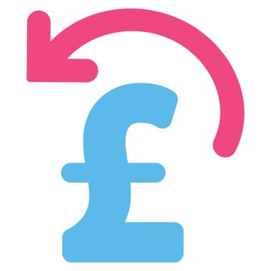 Pound ödeme düz vektör simgesi simgesi geri al