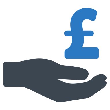 Lirası bağış düz vektör simgesi simgesi