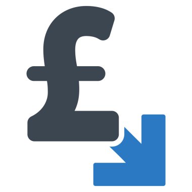 Lirası azalma düz vektör simgesi simgesi