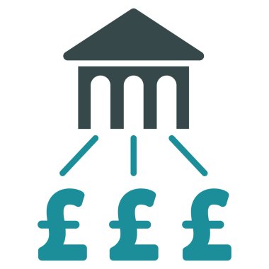 Lirası banka yapısı düz vektör simgesi simgesi