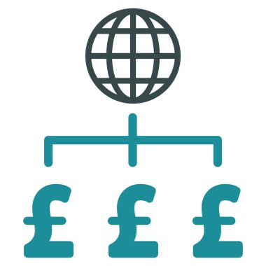 Küresel Pound ödeme düz vektör simgesi simgesi