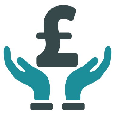 Lirası sigorta eller düz vektör simgesi simgesini