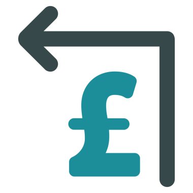 Lirası Moneyback düz vektör simgesi simgesi