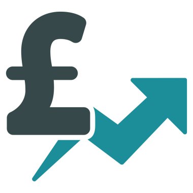 Lirası fiyat büyüme düz vektör simgesi simgesi