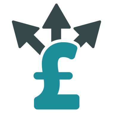 Split Pound ödeme düz vektör simgesi simgesi