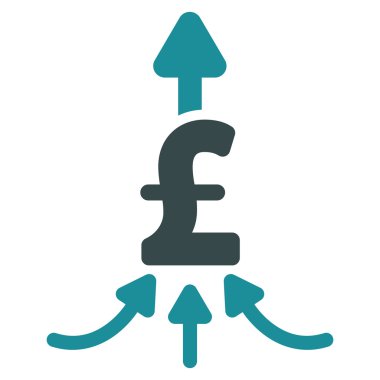 Pound ödeme düz vektör simgesi simgesi birleştirmek