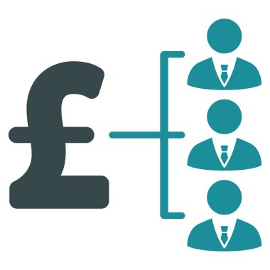 Personel Pound ödeme düz vektör simgesi simgesi