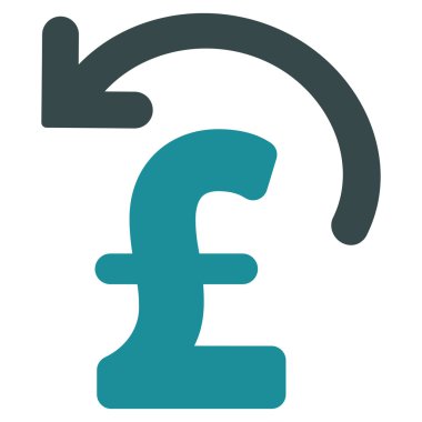 Pound ödeme düz vektör simgesi simgesi geri al