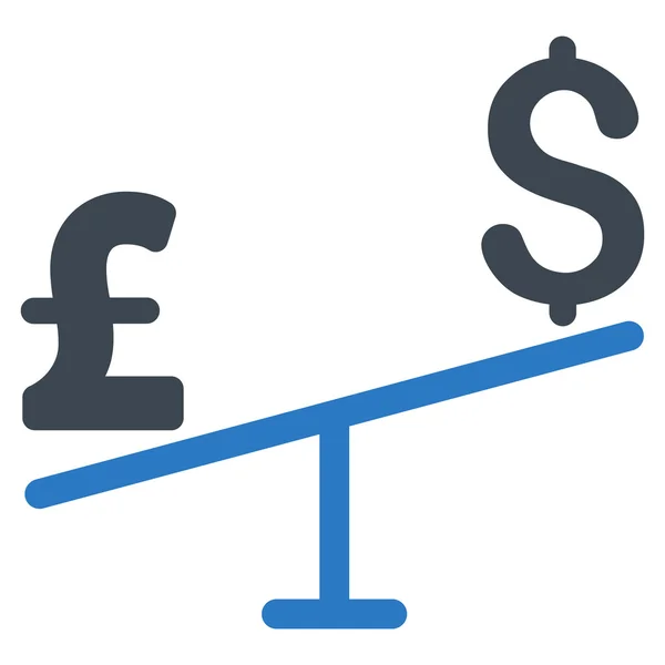 Dollar Pound Swing Symbole d'icône vectorielle plate — Image vectorielle