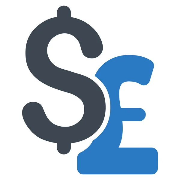 Dolara i funta płaski wektor Symbol ikonę — Wektor stockowy