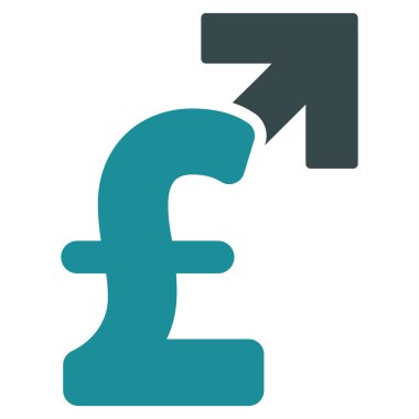 Lirası büyüme düz vektör simgesi simgesi