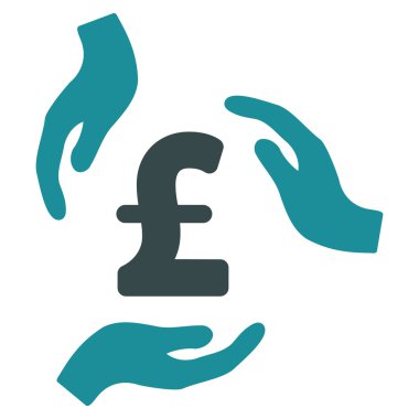 Lirası bakım eller düz vektör simgesi simgesini