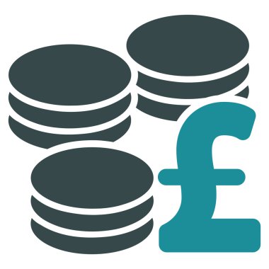 Düz vektör simgesi simgesi Lirası paraları