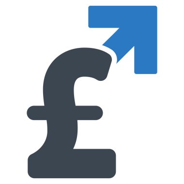 Lirası büyüme düz vektör simgesi simgesi