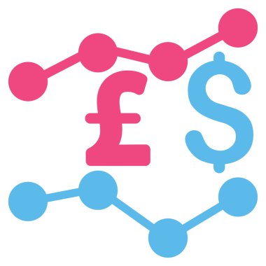 Lirası ve Doları eğilimleri düz vektör simgesi simgesi