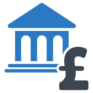 Müze Pound ödeme düz vektör simgesi simgesi