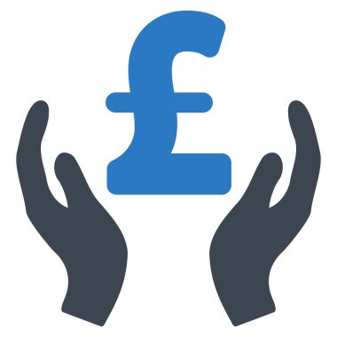 Lirası bakım eller düz vektör simgesi simgesini