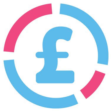 Lirası mali diyagramı düz vektör simgesi simgesi