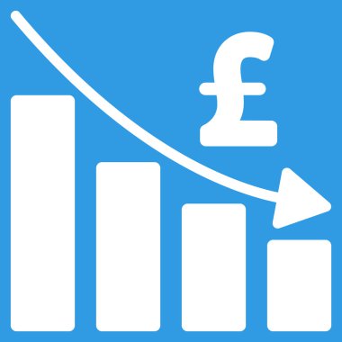 Lirası durgunluk Bar grafik düz vektör simgesi simgesi