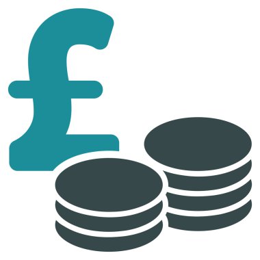 Düz vektör simgesi simgesi Lirası paraları