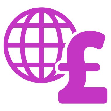 Küresel Lirası ekonomi düz vektör simgesi simgesi