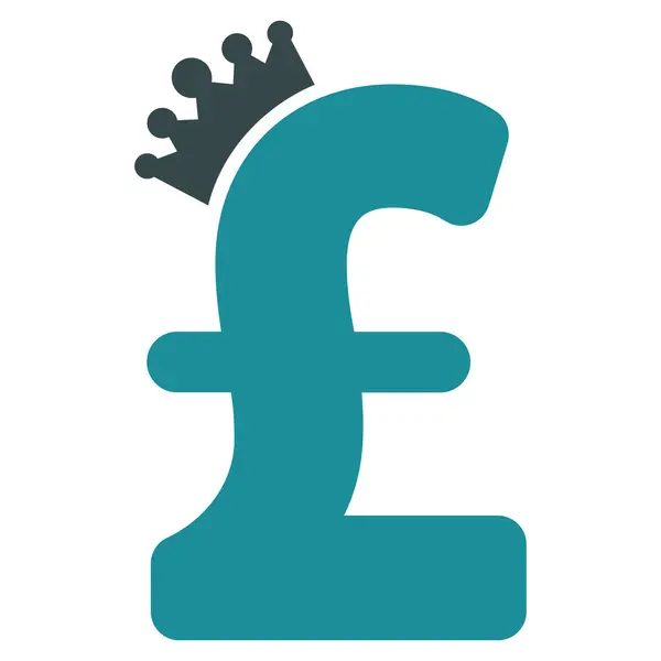 Pound Crown Flat Vector Icon Symbol — Stock Vector