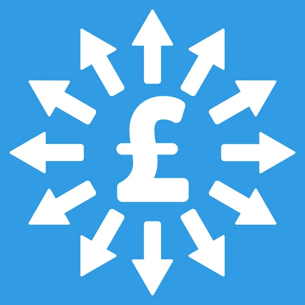 Pound Money Distribution Flat Vector Icon Symbol — Stock Vector