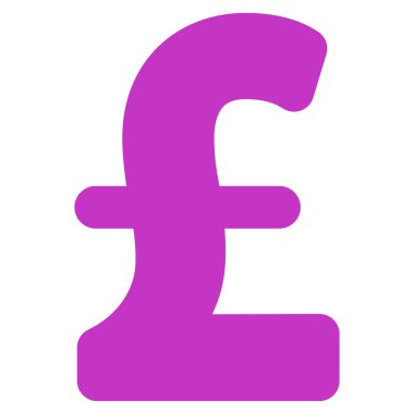 Pound Sterling düz vektör simgesi simgesi