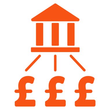 Banka Pound ödeme düz vektör simgesi simgesi