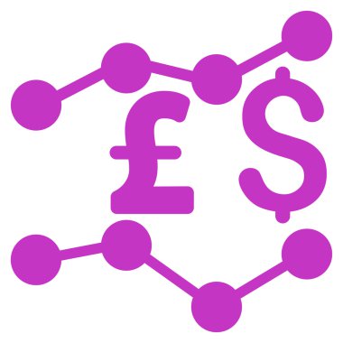 Lirası ve Doları eğilimleri düz vektör simgesi simgesi