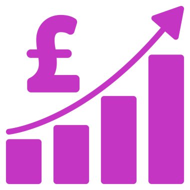 Lirası mali çubuk grafik düz vektör simgesi simgesi