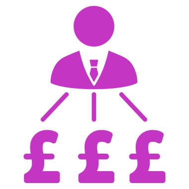 İşadamı Pound Giderleri Düz Vektör Simge Sembolü