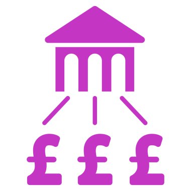 Lirası banka yapısı düz vektör simgesi simgesi