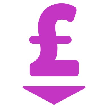 Lirası aşağı düz vektör simgesi simgesi