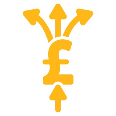 Pound ödeme düz vektör simgesi simgesi bölmek