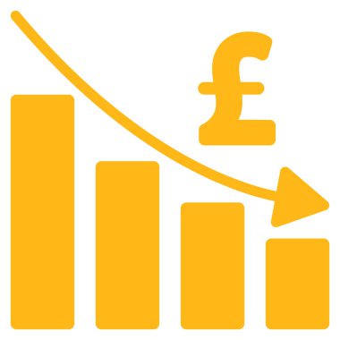 Lirası durgunluk Bar grafik düz vektör simgesi simgesi