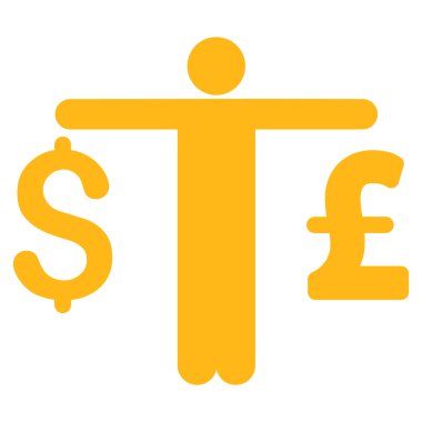 Kişi karşılaştırmak Doları Lirası düz vektör simgesi simgesi