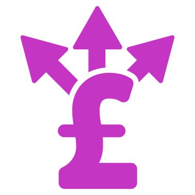 Split Pound ödeme düz vektör simgesi simgesi