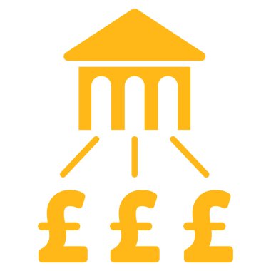 Lirası banka yapısı düz vektör simgesi simgesi